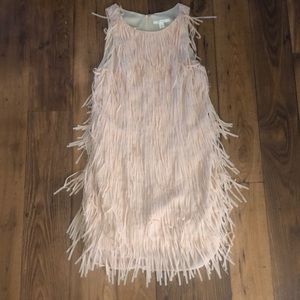 Cream Fringe Dress